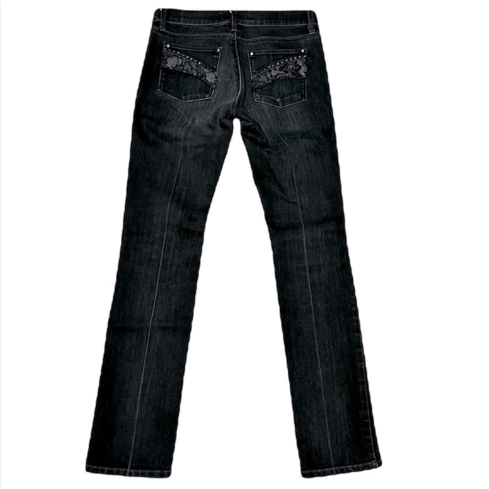 White House Black Market Noir slimming dark black wash denim jeans size 4R